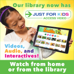 Access video ad, girl with tablet, watch from home or the library
